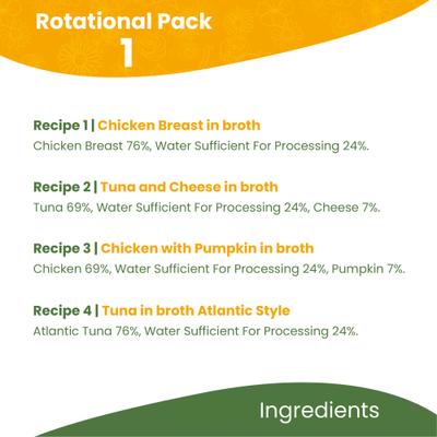 HQS Natural Rotational Diet Chicken & Tuna Selections Variety Pack Grain-Free Canned Cat Food, 2.47-oz, case of 12