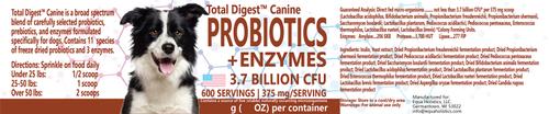 Total Digest Canine Probiotics & Enzymes Dog Supplement, 7.94-oz tub