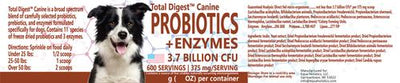 Total Digest Canine Probiotics & Enzymes Dog Supplement, 7.94-oz tub
