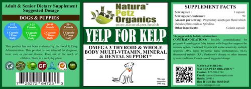 Yelp for Kelp Dog Supplement, 90 count