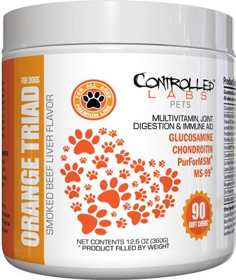 Orange TRIad Multivitamin Joint, Digestion & Immune Aid Smoked Beef Liver Flavor Soft Chews Dog Supplement, 90 count