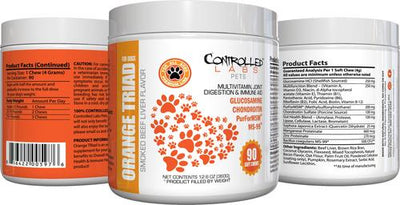 Orange TRIad Multivitamin Joint, Digestion & Immune Aid Smoked Beef Liver Flavor Soft Chews Dog Supplement, 90 count