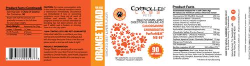 Orange TRIad Multivitamin Joint, Digestion & Immune Aid Smoked Beef Liver Flavor Soft Chews Dog Supplement, 90 count