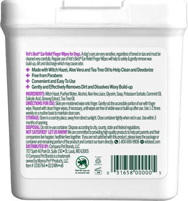 Ear Relief Finger Dog Wipes, 50 count