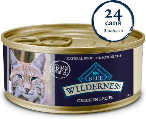 Wilderness Adult 7+ Chicken Recipe High-Protein Grain-Free Pate Wet Cat Food, 5.5-oz can, case of 24
