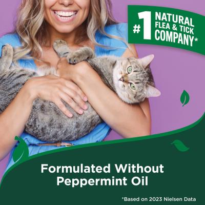 Champú natural para gatos con fórmula a base de plantas contra pulgas y garrapatas, botella de 355 ml