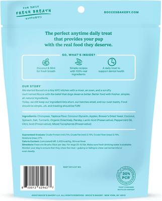 Dailies Brushy Sticks Medium Coconut & Mint Recipe Dental Dog Treats, 13-oz bag