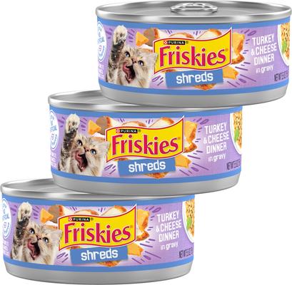 Savory Shreds Turkey & Cheese Dinner in Gravy Canned Cat Food, 5.5-oz, case of 72