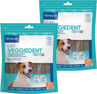 C.E.T. VeggieDent Fr3sh Dental Chews for X-Small Dogs, 30 count