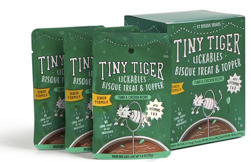 Lickables Bisque Senior Formula, Tuna & Chicken Recipe Cat Treat & Topper, 1.4-oz, case of 24