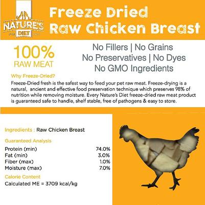 Chicken Breast Raw Freeze-Dried Dog Treats, 3-oz pouch