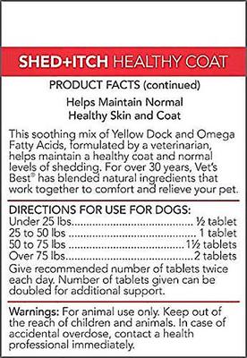 Bundle: Vet's Best Healthy Coat Shed & Itch Relief Dog Supplement, 50 count + Vet's Best Seasonal Allergy Relief Dog Supplement, 60 count