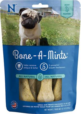 Bone-A-Mints Mint Flavored Small Dental Dog Treats, 10 count