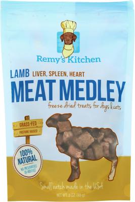 Lamb Liver, Spleen, Heart Meat Medley Freeze-Dried Dog & Cat Treats, 3-oz bag