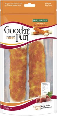Bundle: Good 'n' Fun Triple Flavor Chews with Beef, Pork & Chicken Rolls + Kabobs Chicken, Duck & Chicken Liver Dog Chews