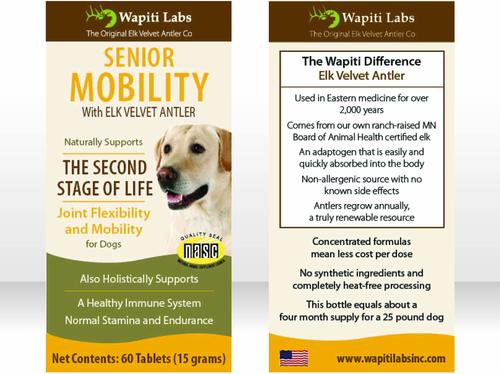 Senior Mobility Elk Velvet Antler Tablets Dog Supplement, 60 count