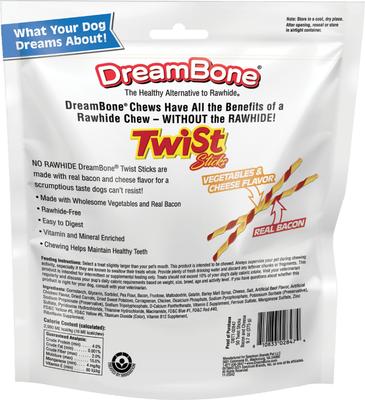 Twist Sticks Bacon & Cheese Chews Dog Treats, 50 count
