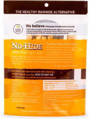 Bundle: Earth Animal No-Hide Stix Long Lasting Natural Rawhide Alternative Chicken Recipe, 10 count + Salmon Recipe, 10 count + Peanut Butter Vegetarian Recipe Chew Dog & Cat Treat Sticks, 10 count