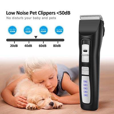 2-Speed Cordless Quiet Dog & Cat Hair Grooming Clippers Kit, Black