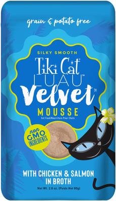 Luau Velvet Mousse Chicken & Salmon Grain-Free Wet Cat Food, 2.8-oz pouch, case of 12