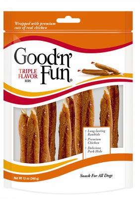 Bundle: Variety Pack - Good 'n' Fun Triple Flavor Kabobs Chicken, Duck & Chicken Liver Dog Chews, Beef, Pork & Chicken & Beef, Pork & Chicken Sticks Flavors
