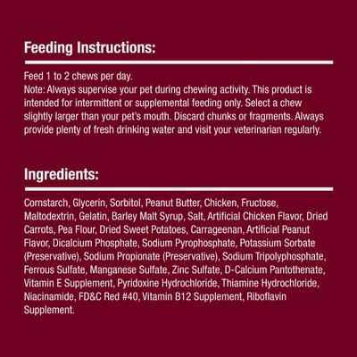 Twist Sticks Peanut Butter Flavor Dog Treats, 50 count