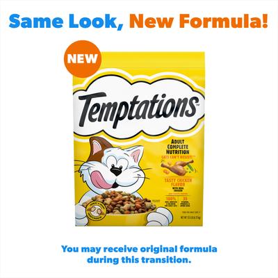 Bundle: Temptations Chicken Dry Food + Classic Chicken Soft & Crunchy Cat Treats