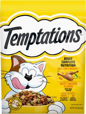 Bundle: Temptations Chicken Dry Food + Classic Chicken Soft & Crunchy Cat Treats