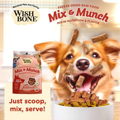 Mix & Munch Raw Beef & Venison High Protein Grain-Free Adult Freeze-Dried Dog Food, 12.35-oz bag