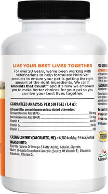 Fish Oil Softgels Skin & Coat Supplement for Dogs, 100 count