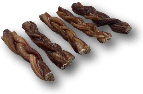 Braided Bully Sticks Dog Treats, 6-in, case of 5
