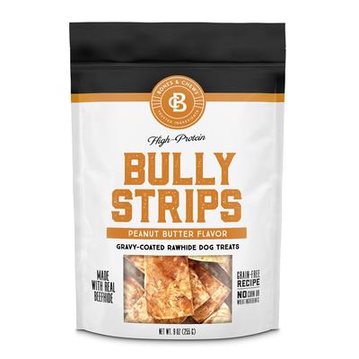 Bully Strips Peanut Butter Flavor Beef Dog Treats, 9-oz bag