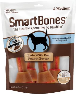 Peanut Butter Medium Chews Dog Treats, 4 count