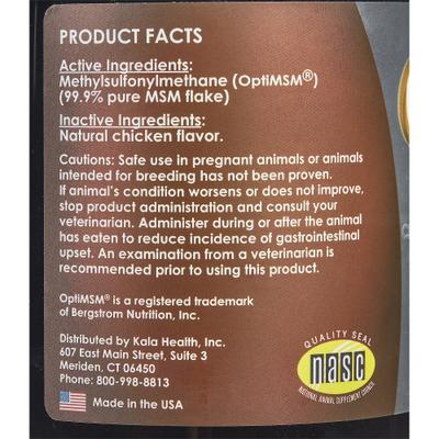MSM Chicken Flavored Powder Supplement for Dogs, 1-lb tub