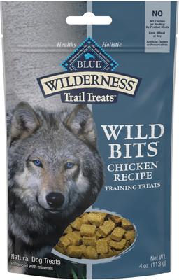 Bundle: Blue Buffalo Wilderness Trail Treats Chicken Wild Bits Training Treats + High Protein Puppy Chicken Dry Dog Food