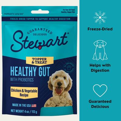 Healthy Gut with Probiotics Chicken & Vegetable Recipe Limited-Ingredient Adult, Freeze-Dried Dog Treats, 4-oz pouch