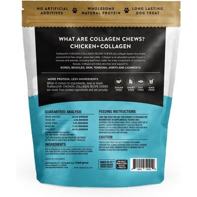 Chips de colágeno de pollo, golosinas masticables duras para perros, bolsa de 6 pulgadas y 8.2 oz