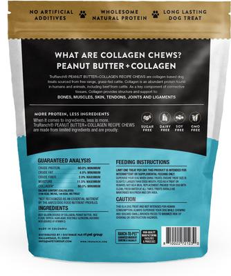Peanut Butter Collagen Chips Hard Chew Dog Treats, 6-in, 8.2-oz