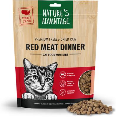 Red Meat Mini Nibs Grain-Free Freeze-Dried Raw Cat Food, 12-oz bag