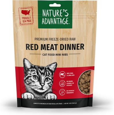 Red Meat Mini Nibs Grain-Free Freeze-Dried Raw Cat Food, 12-oz bag
