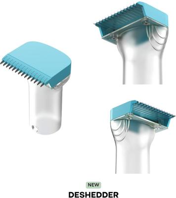 7-in-1 Vacuum Powered Dog & Cat Grooming Kit, Blue/White