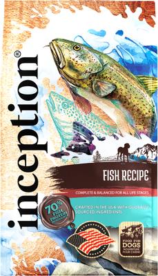 Paquete: Alimento seco Inception Fish Recipe (bolsa de 12 kg) + Golosinas suaves y masticables para perros (bolsa de 113 g)