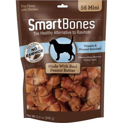 Mini golosinas de mantequilla de maní para perros, 56 unidades