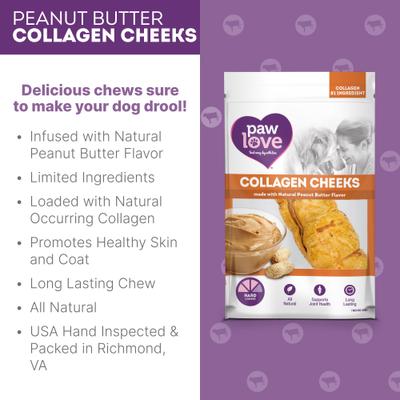 5-in Peanut Butter Beef Collagen Cheeks Dog Treat