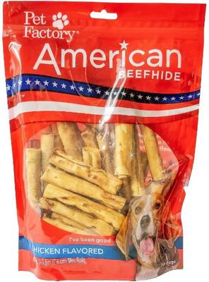 Beefhide Mini Rolls 3-inch Chicken Flavored Dog Hard Chews, 40 count