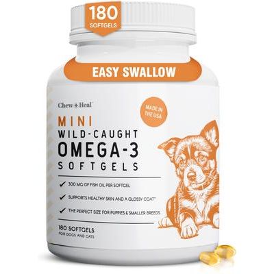 Mini cápsulas blandas de omega-3 silvestres para la piel y el pelaje de cachorros, 360 unidades
