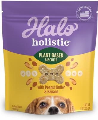 Plant-Based Dog Treats with Peanut Butter & Banana Vegan Dog Treat, 8-oz bag
