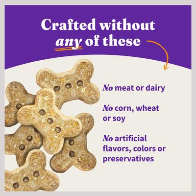 Premios veganos para perros a base de plantas con mantequilla de maní y plátano, bolsa de 8 oz