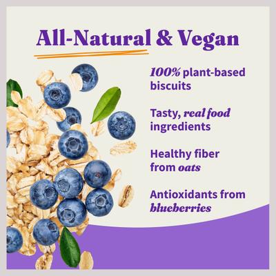 Plant Based Dog Treats with Oats & Blueberries Vegan Dog Treats, 8-oz bag