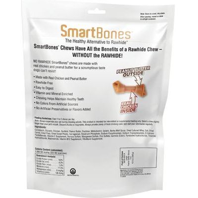 Golosinas masticables grandes de mantequilla de maní para perros, 3 unidades